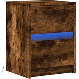  Noćni ormarić s LED svjetlima boja dimljenog hrasta | shoptok.hr