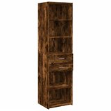 Maison Chic Visoka omara - Komoda - Predalnik dimljeni hrast 50x42,5x185 cm inženirski les, (21721979) Cene