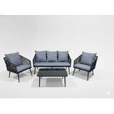  Vrtni set Fagan iz pletene vrvi s kavčem (2 foteljema in mizico, antracit/siv) | Shoptok.si
