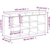 vidaXL Klop za čevlje betonsko siva 102x32x50 cm inženirski les | Shoptok.si