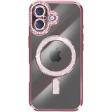 AVIZAR Ovitek za iPhone 17, združljiv z MagSafe, z okrasnim obodom iz kristalov, Šampanjec roza, (5000190165) | Shoptok.si