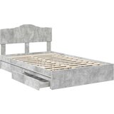  Postelja s shranjevanjem z vzglavjem Betonsko siva 135 x 190 cm, (5000106602) | Shoptok.si