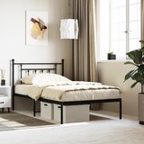 vidaXL Metalni okvir za krevet s uzglavljem crni 100x200 cm Cijene
