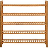 vidaXL Stalak za obuću s 5 polica 100x27x100 cm od masivne hrastovine | shoptok.hr