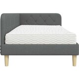 vidaXL Kotna postelja z vzmetnico Temno siva 90 x 200 cm blago | Shoptok.si