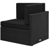  Modularna kutna sofa od poliratana crna | shoptok.hr