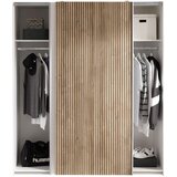 CARRYHOME omara z drsnimi vrati, bela, barve hrasta | Shoptok.si