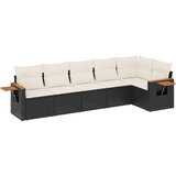 vidaXL 6-dijelni set vrtnih sofa s jastucima crni od poliratana | shoptok.hr