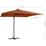  Vrtni senčnik z LED lučkami terakota 250x250 cm | Shoptok.si