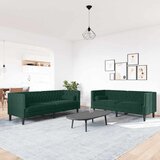  2-dijelni set sofa Chesterfield tamnozeleni baršunasti | shoptok.hr