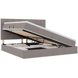  LED krevet za pohranu s madracem Sivosmeđa 200 x 200 cm Tkanina | shoptok.hr