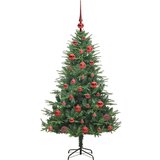vidaXL Umjetna predsvetljena božićna jelka s kompletom kroglica Zelena | Shoptok.si