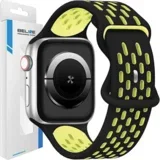 pašček za apple watch novo šport silikon 42/44/45/49MM črno rumen, (21969227)