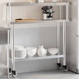  Kuhinjski radni stol s policom 110x30x120 cm nehrđajući čelik | shoptok.hr