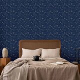  Tapeta - Cosmic Fantasy - Pattern with Suns - Moons - and Dragonflies on a Dark Background. 50x1000 Standard | shoptok.hr