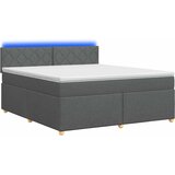  Boxspring krevet s madracem Tamnosiva 160 x 200 cm Tkanina Slike