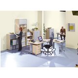 eurokraft pro ANNY - Kombinirana omara, 2 polici, 3 obešalni predali za mape, svetlo siva / svetlo siva | Shoptok.si