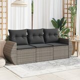 Maison Chic Seti vrtnega pohištva - Vrtna garnitura - Vrtni pohištvo set 3-delna z blazinami siv poli ratan, (21811444) | Shoptok.si