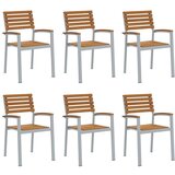 vidaXL Stacking vrtne stolice 6 kom Solidno drvo akacija i metal | shoptok.hr