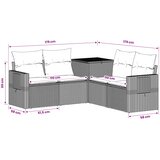  Set sofe 5 kom. Smeđa i krem bijela Poli Rattan i čelik | shoptok.hr