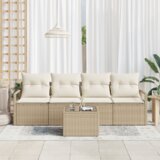 vidaXL 5 komada vrtni sofa set s jastučićima bež poli ratan | shoptok.hr