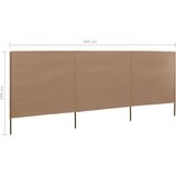  Vjetrobran s 3 panela od tkanine 400 x 160 cm smeđe-sivi | shoptok.hr