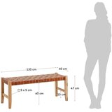 Kave Home Konjak smeđa/u prirodnoj boji kožna klupa Calixta – | shoptok.hr