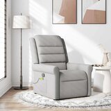 vidaXL Masažni naslanjač sivo blago | Shoptok.si