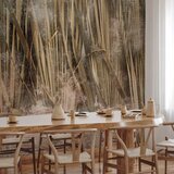  Foto tapeta - Dry leaves - landscape of tall grasses in boho style with paint patterns 250x175 Premium | shoptok.hr