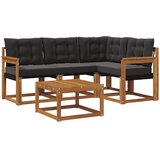  Set vanjskih sofa 5 kom. Prirodna i crna | shoptok.hr