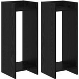  Stalak za biljke s policom 2 pcs Crni Hrast 30 x 30 x 80 cm | shoptok.hr