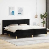  Okvir kreveta s madracem s uzglavljem Crna 180 x 200 cm tkanina | shoptok.hr