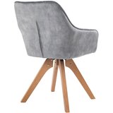 Livetastic Naslanjač Samt, Siva, Vrtljivo | Shoptok.si