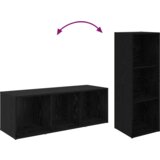 vidaXL TV ormar s policom s pohranom 4 pcs Crni hrast 37 x 35 x 107.5 cm | shoptok.hr