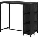  Barski stol sa stalkom za pohranu crni 120x60x110 cm poliratan | shoptok.hr