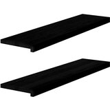 vidaXL Okenske police 2 kosa temno rjava 100x30x2 cm trdna hrastovina | Shoptok.si