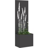 vidaXL Vrtno korito z dekorativno ploščo Črna 50 x 140 cm Mnogi jeklo | Shoptok.si