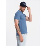 Ombre BASIC men's single color pique knit polo shirt - blue | Shoptok.si