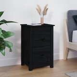 vidaXL noćni ormarić crni 40 x 35 x 61,5 cm od masivne borovine Cijene