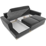 Cosmopolitan Design Svijetlo siva baršunasti sklopiva/s prostorom za odlaganje kutna garnitura (s lijevim kutom/s ležaljkom) Kyoto – | shoptok.hr