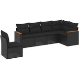  6-dijelni set vrtnih sofa s jastucima crni od poliratana | shoptok.hr