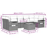  8-dijelni set vrtnih sofa od poliratana s jastucima bež | shoptok.hr
