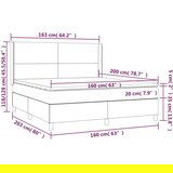 Box spring postelja z vzmetnico LED sv. siva 160x200 cm blago, (20789351) | Shoptok.si