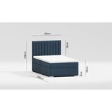 Ropez Temno modra oblazinjena postelja s prostorom za shranjevanje z letvenim dnom 90x200 cm Bunny – | Shoptok.si