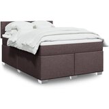 vidaXL Box spring postelja z vzmetnico temno rjava 140x200 cm blago Cene