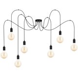  Luster na sajli MIROS 7xE27/60W/230V pauk crna | Eponuda.com