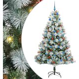  Umjetno božićno drvce S LED lampica Zelena i bijela 210 cm | shoptok.hr