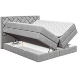 MID.YOU POSTELJA BOXSPRING 180 cm x 200 cm , tekstil, leseni material srebrne barve | Shoptok.si