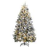 vidaXL Umjetno božićno drvce 300 LED sa šarkama i kuglicama 270 cm Cijene