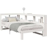  Knjižna postelja brez ležišča bela 90x200 cm trdna borovina | Shoptok.si
